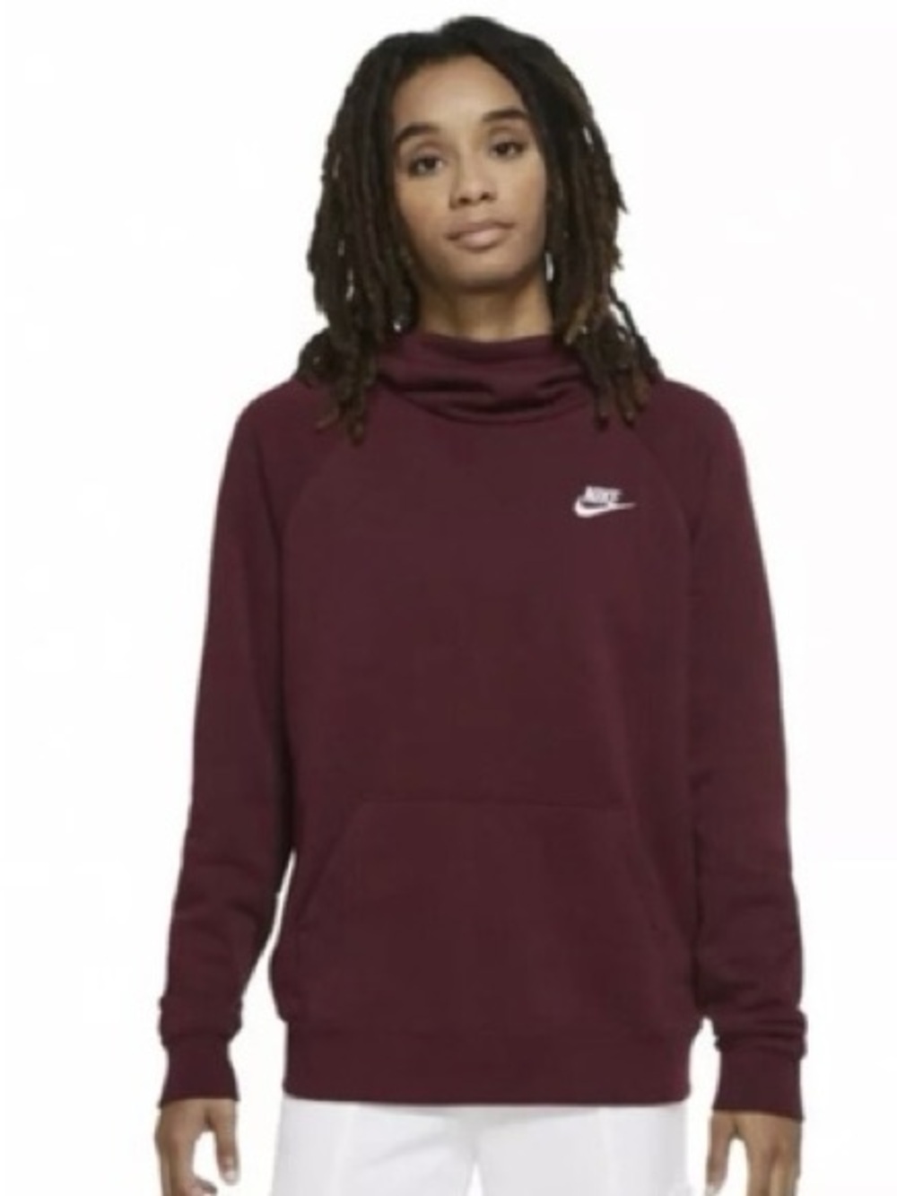 Nike Women’s Maroon Cowl Neck Fleece Pullover - Picture 1 of 5